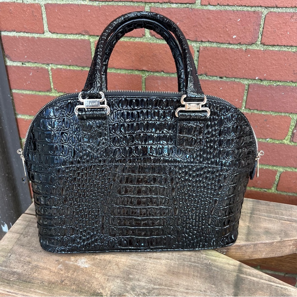 Stauer Elegant Black Crocodile-Embossed Women's Handbag